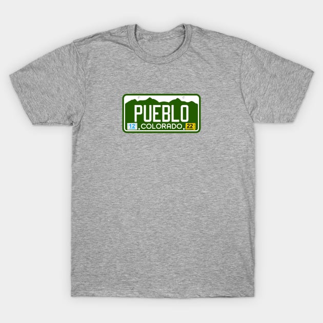 Colorado License Plate Tee - Pueblo, Colorado T-Shirt by South-O-Matic